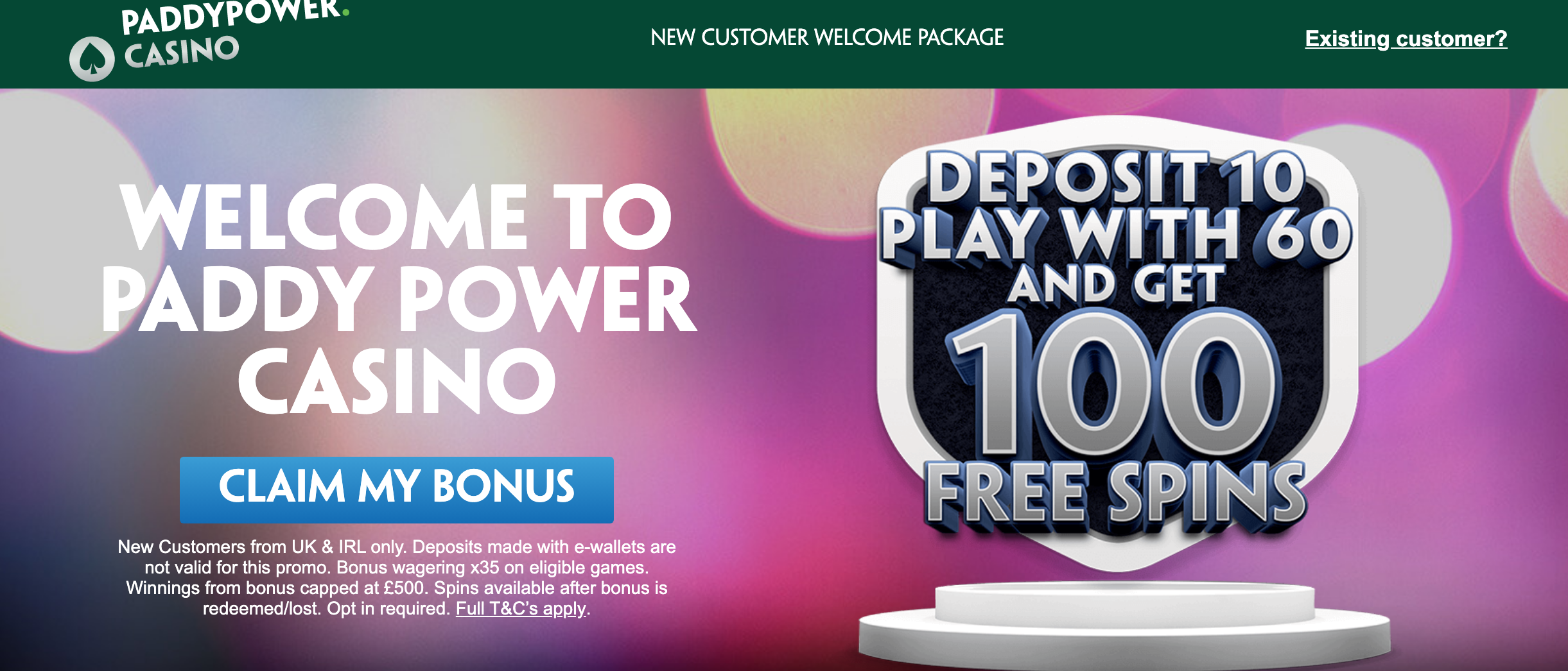 paddy power casino bonus withdraw